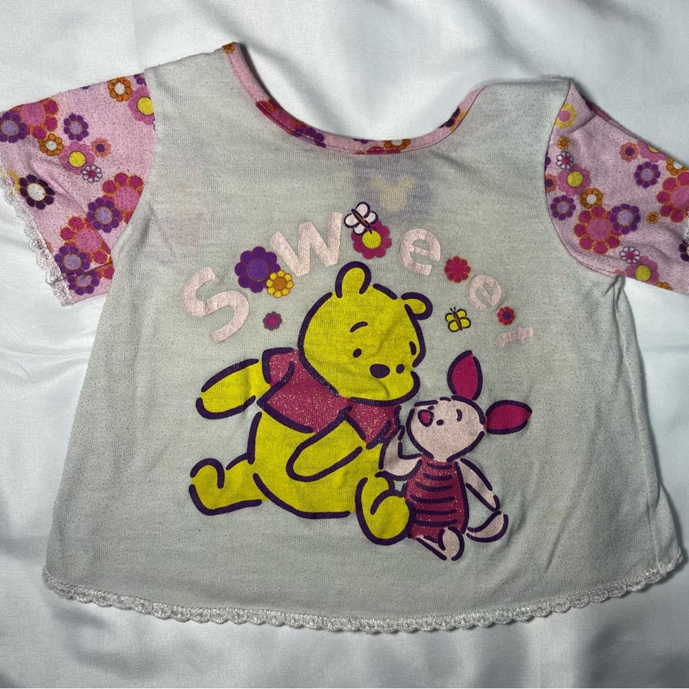 Vintage Disney Winnie the Pooh Piglet PJ Top 2T Sweet Graphic Shirt Toddler‎